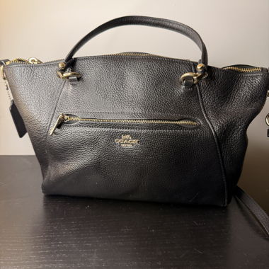 Coach black leather handbag