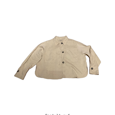 Veste courte beige à col chemise