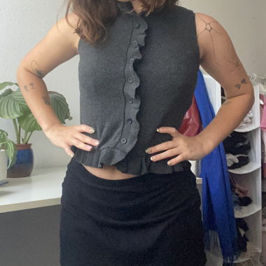 Haut foncé pour femme avec fronces