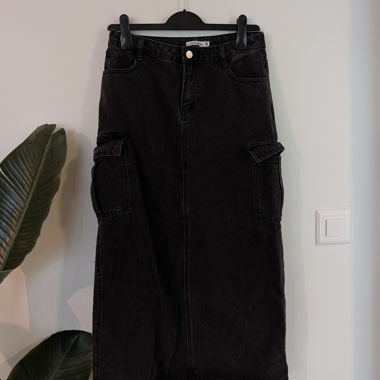 Black Cargo Skirt