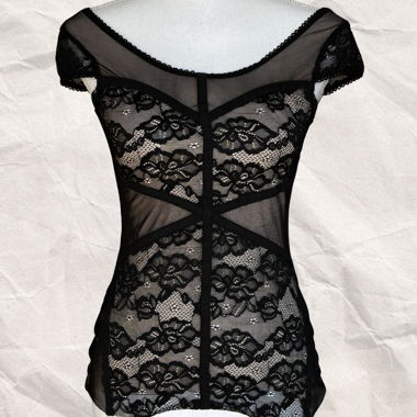 Black lace mesh top