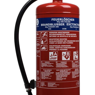 Estintore a polvere ABC con staffa 6 kg