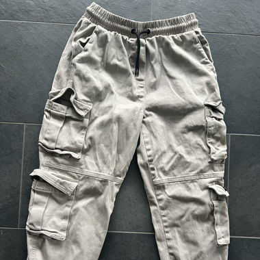 Mid-Rise Khaki Cargo Pants 