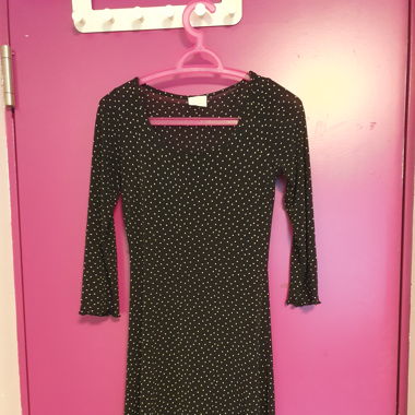 Sheer polka dot midi dress
