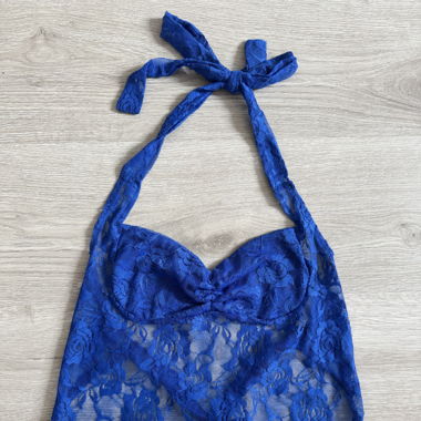 Blue Lace Halter Top - summer / y2k look