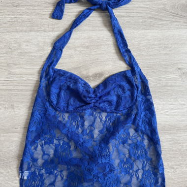 Blue Lace Halter Top - summer / y2k look