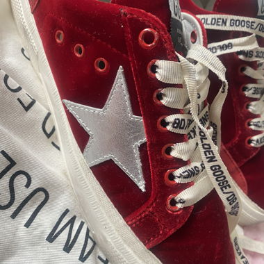 Golden Goose red velvet sneakers EU 38