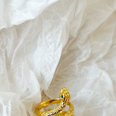 SNAKE Ring - 18k vergoldet mit Zirkon