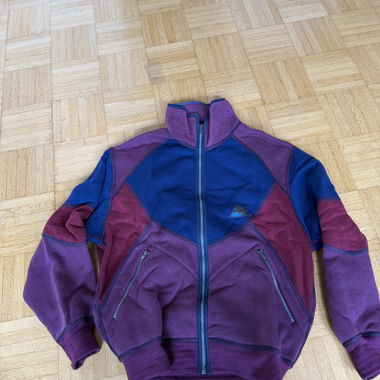 Bunte vintage Fleecejacke mit Reissverschluss