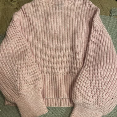 Maglione corto in lana rosa