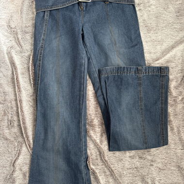 Miss Sixty - jeans a gamba svasata con cintura e lavaggio scuro