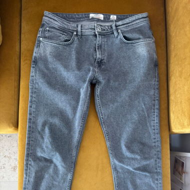 Grey jeans, Tapered fit, Celio, Size L (33)