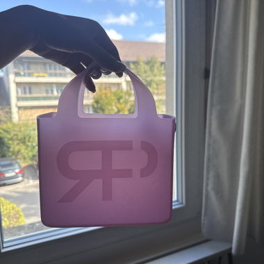 Translucent pink tote bag