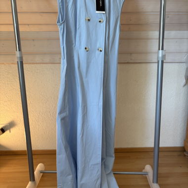 Abito lungo blu in cotone