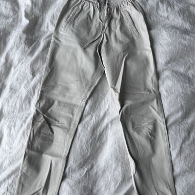 Pantaloni in pelle autentica beige di Oakwood Taglia S