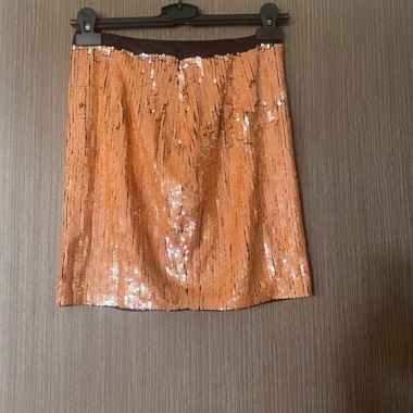 Orange Pailletten-Minirock