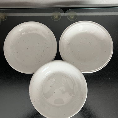 Set da 6 piatti fondi bianchi maculati