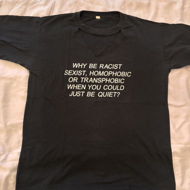 Black slogan graphic T-shirt