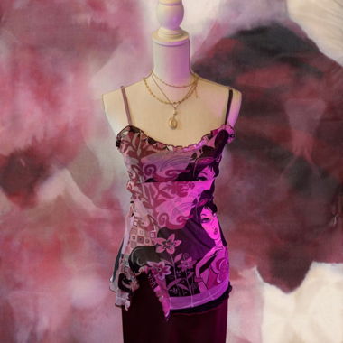 Vintage y2k Cache Cache sheer cami top