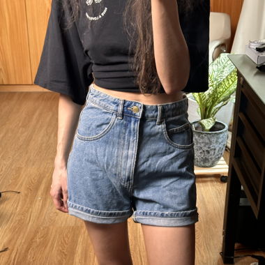 High waisted mom denim shorts 