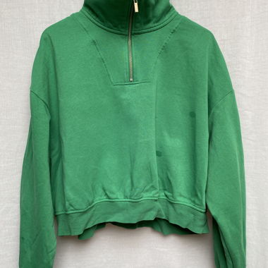 Pull zippé vert