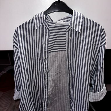 Camicia a righe con maniche 3/4