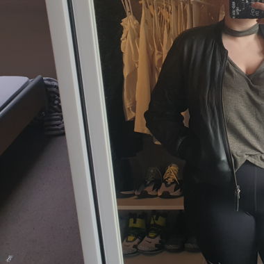 Black Leather Bomber Jacket