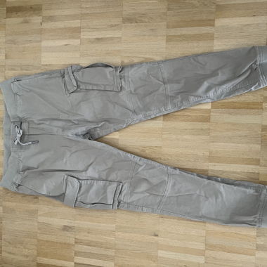 Beige Cargo-Joggerhose