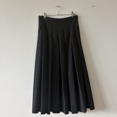 Gonna plissettata in lana grigia vintage