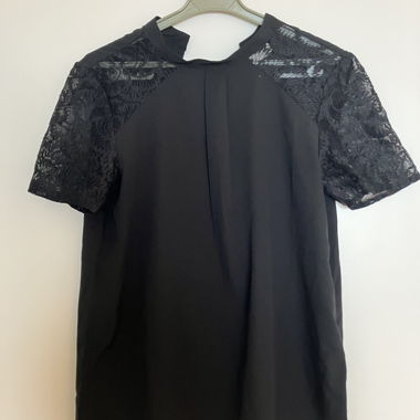 Black lace sleeve blouse