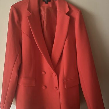 Double-breasted red women's blazer
