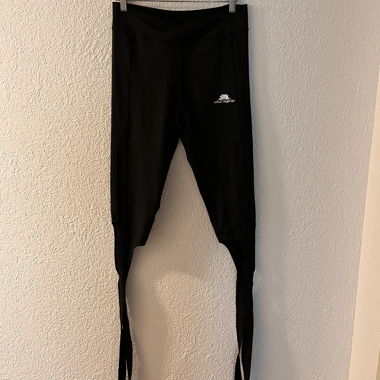 Leggings neri con nastri