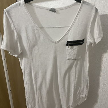 T-shirt blanc ZEBRA, taille S, avec fausse poche