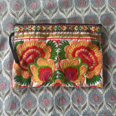 Embroidered Clutch Pouch