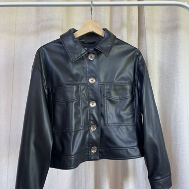 Black faux leather jacket