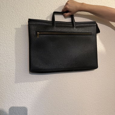 Schwarze Vintage Leder-Aktentasche