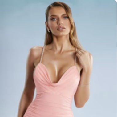 Robe de soirée rose 