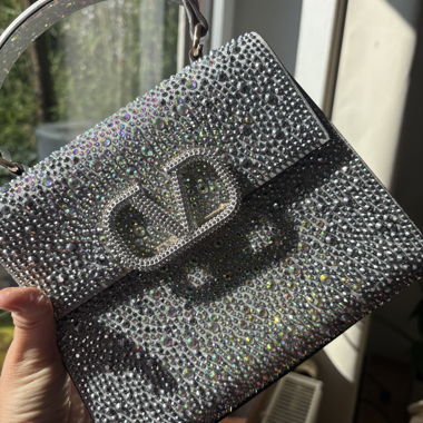 Crystal-embellished handbag