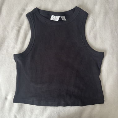Black Cotton Tank Top M