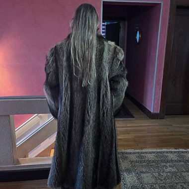 Cappotto in vera pelliccia di marmotta
