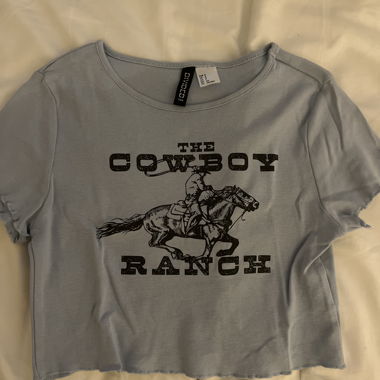 babyblue cropped cowboy shirt