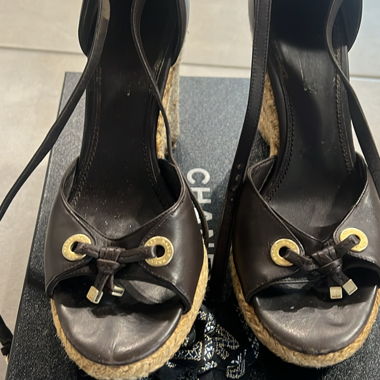 Sandali con zeppa in pelle Bally