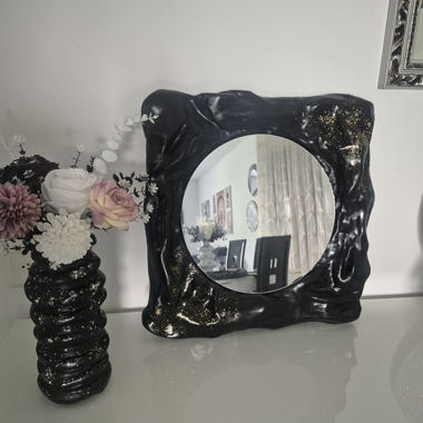 Miroir noir fait main