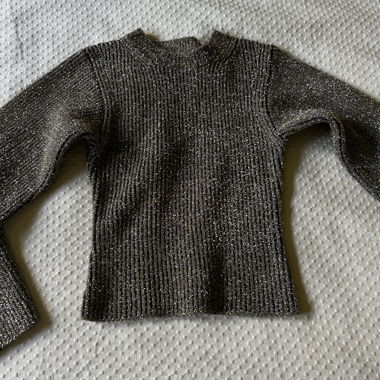 Glitter silver black party sweater