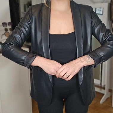 Mango Leder Blazer Gr S