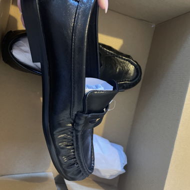 Black Faux Leather Loafers