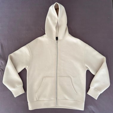 Oversized Amisu Zip-Hoodie beige, Grösse XS