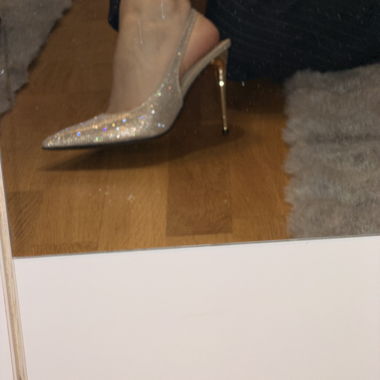 Rhinestone slingback heels