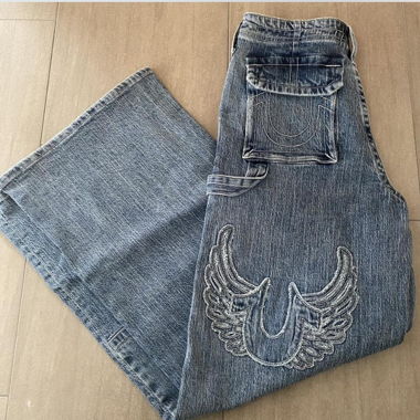 True Religion Wide Leg Denim Jeans 