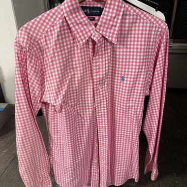 Ralph Lauren, pink plaid shirt, Size S